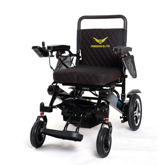 Folding Power Wheelchair Lightweight Electric Wheelchairs With Premium Fabric Cushion