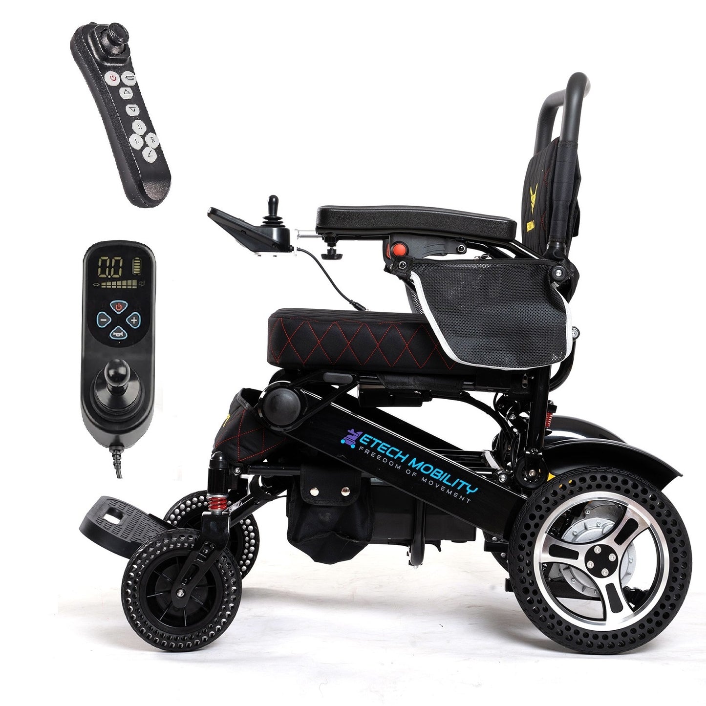 Folding Power Wheelchair Lightweight Electric Wheelchairs With Premium Fabric Cushion