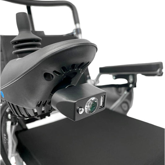 Detachable USB Port & Flash Light For Freedom Elite Power Wheelchair